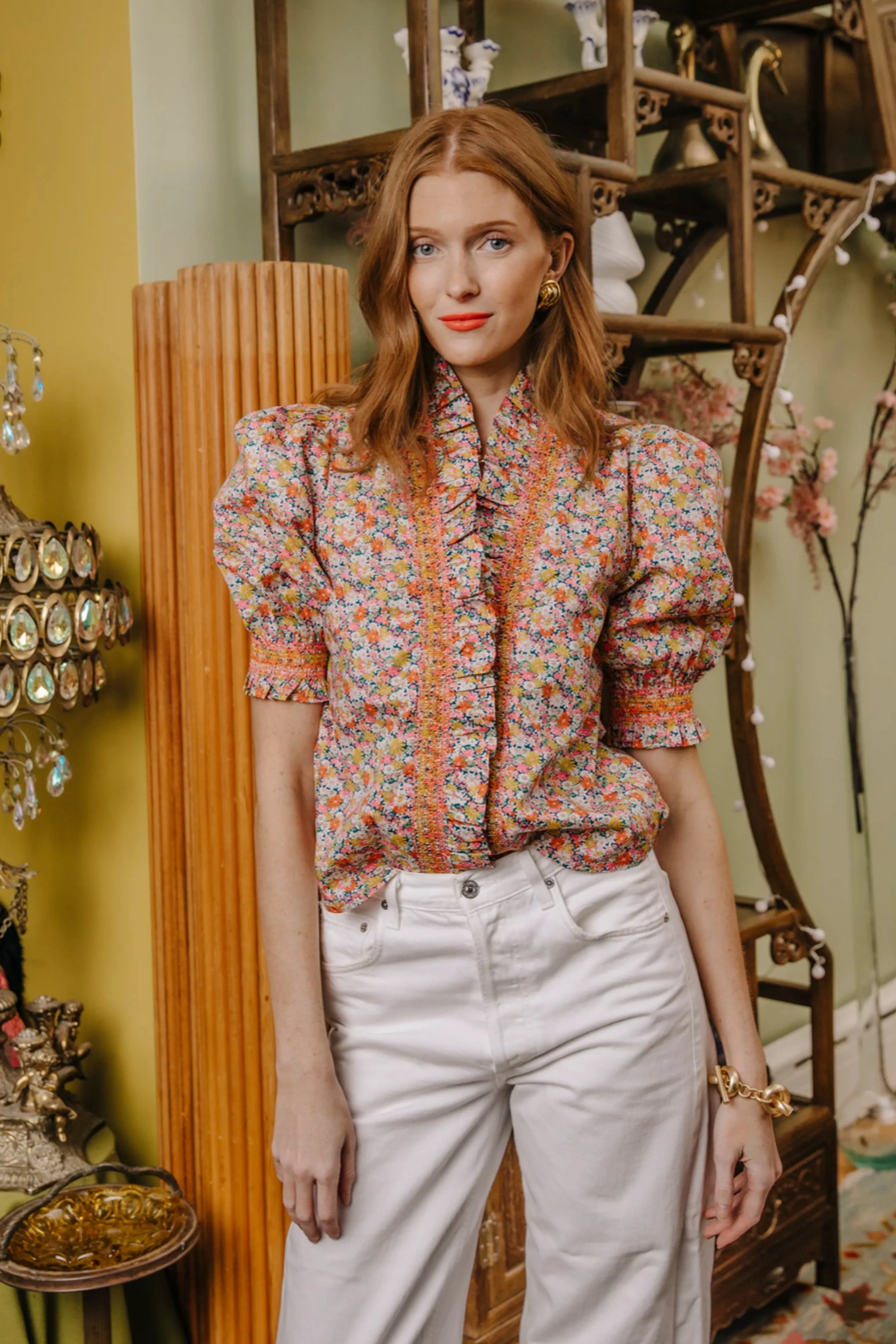 Zuri Short Sleeve Libby Print Top